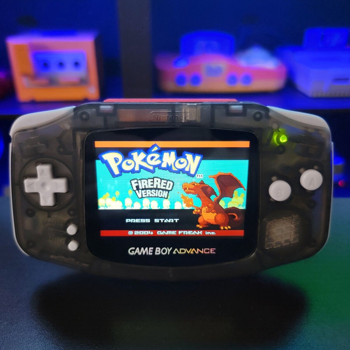 Smoke Grey Game Boy Advance GBA iPS LCD USB-C 1800 mAh Rechargeable Battery