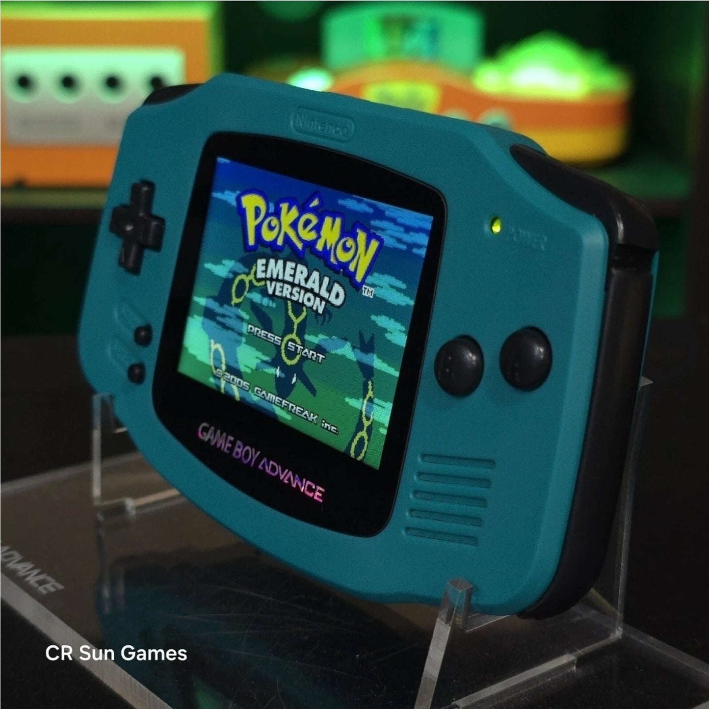 Teal Game Boy Advance GBA iPS V5 LCD USB-C 1800 mAh Rechargeable Battery