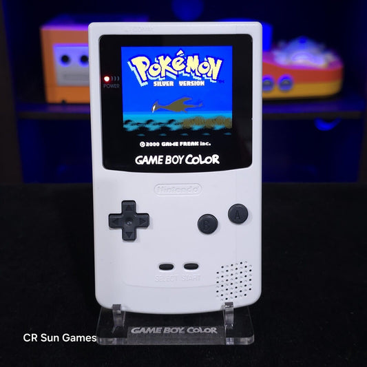 White Gameboy Color Console OLED Touch Screen And USB-C Rechargeable Battery