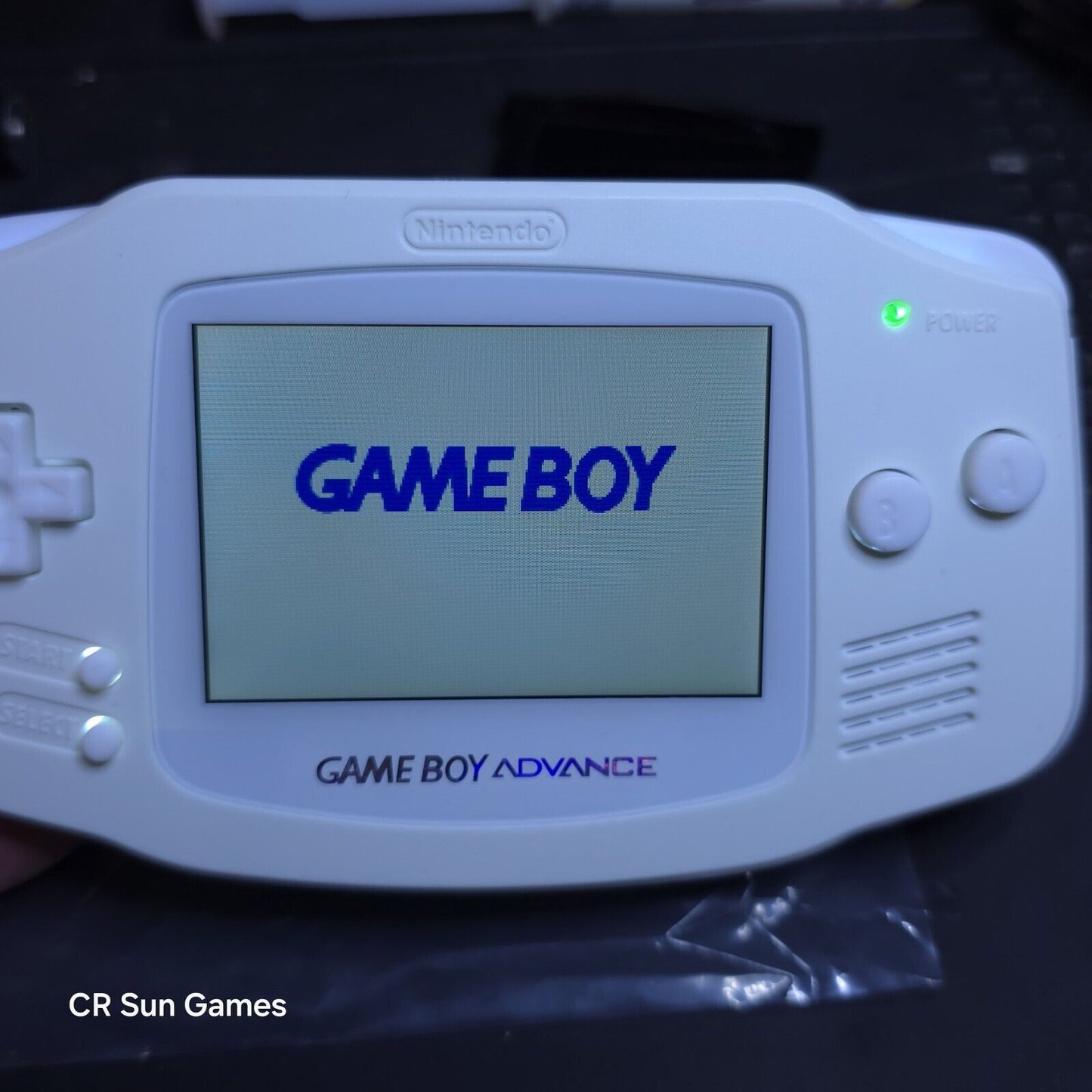 White Game Boy Advance GBA iPS Backlit LCD Usb-C 1800 mAh Rechargeable Battery
