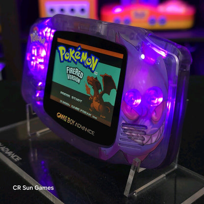 Gengar Purple Game Boy Advance GBA iPS V5 LCD USBC 1800 mAh Rechargeable Battery