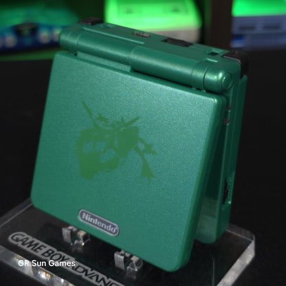 Green Nintendo Game Boy Advance GBA SP IPS V2 and Usb-C MOD - Rayquaza