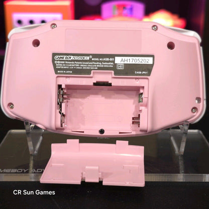 Pink And White Game Boy Advance GBA Console with iPS V5 Backlit LCD MOD