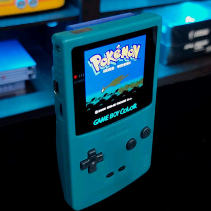 Teal Gameboy Color Console OLED Touch Screen And USB-C Rechargeable Battery