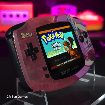 Pink Kirby Game Boy Advance GBA iPS LCD USB-C 1800 mAh Rechargeable Battery