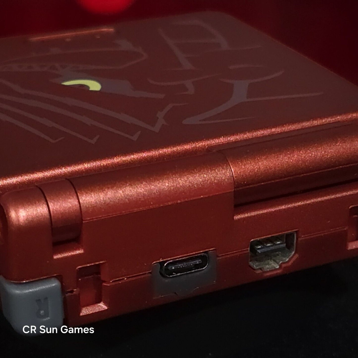 Red Nintendo Game Boy Advance GBA SP IPS V2 And USB-C Mod- Groudon