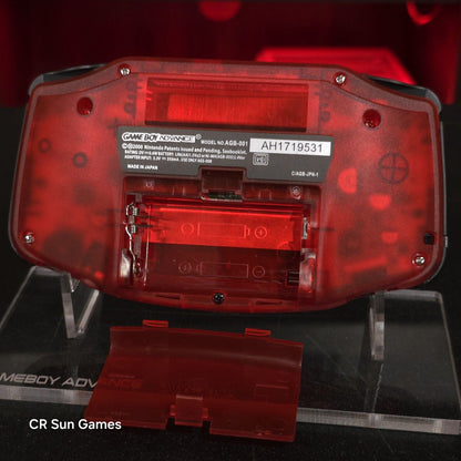 Clear Red Game Boy Advance GBA Console with iPS V5 Backlight Backlit LCD MOD