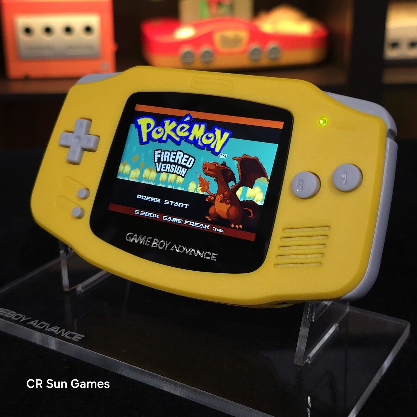 Yellow Game Boy Advance GBA iPS V5 LCD USB-C 1800 mAh Rechargeable Battery