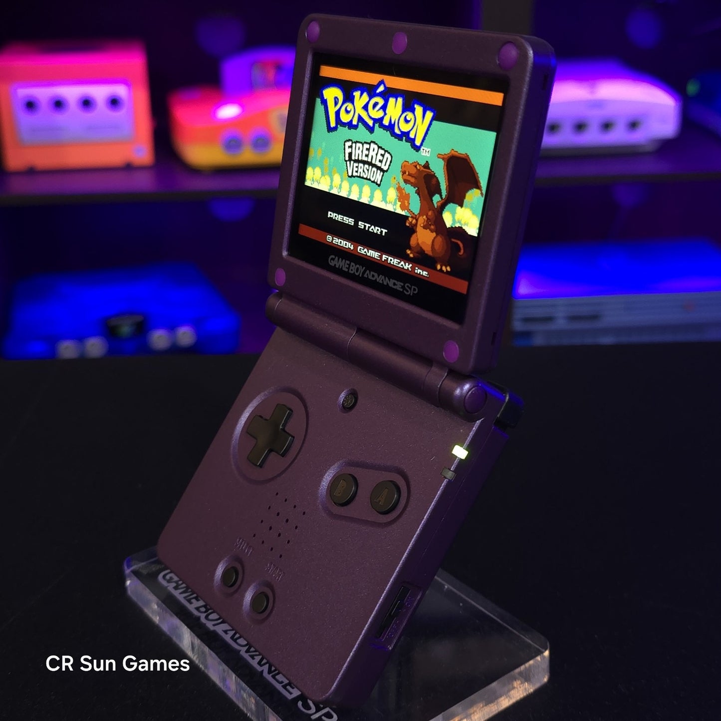 Purple Nintendo Game Boy Advance GBA SP IPS MOD Adjustable Brightness