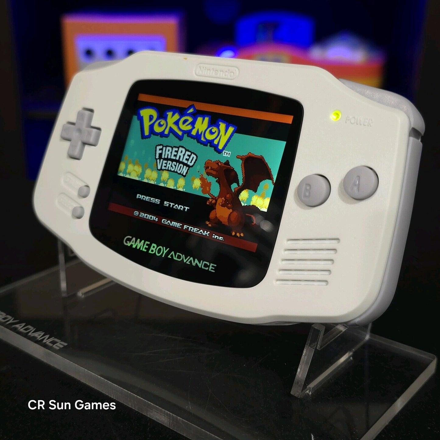 White Game Boy Advance GBA Console with iPS V5 Backlight Backlit LCD MOD Console