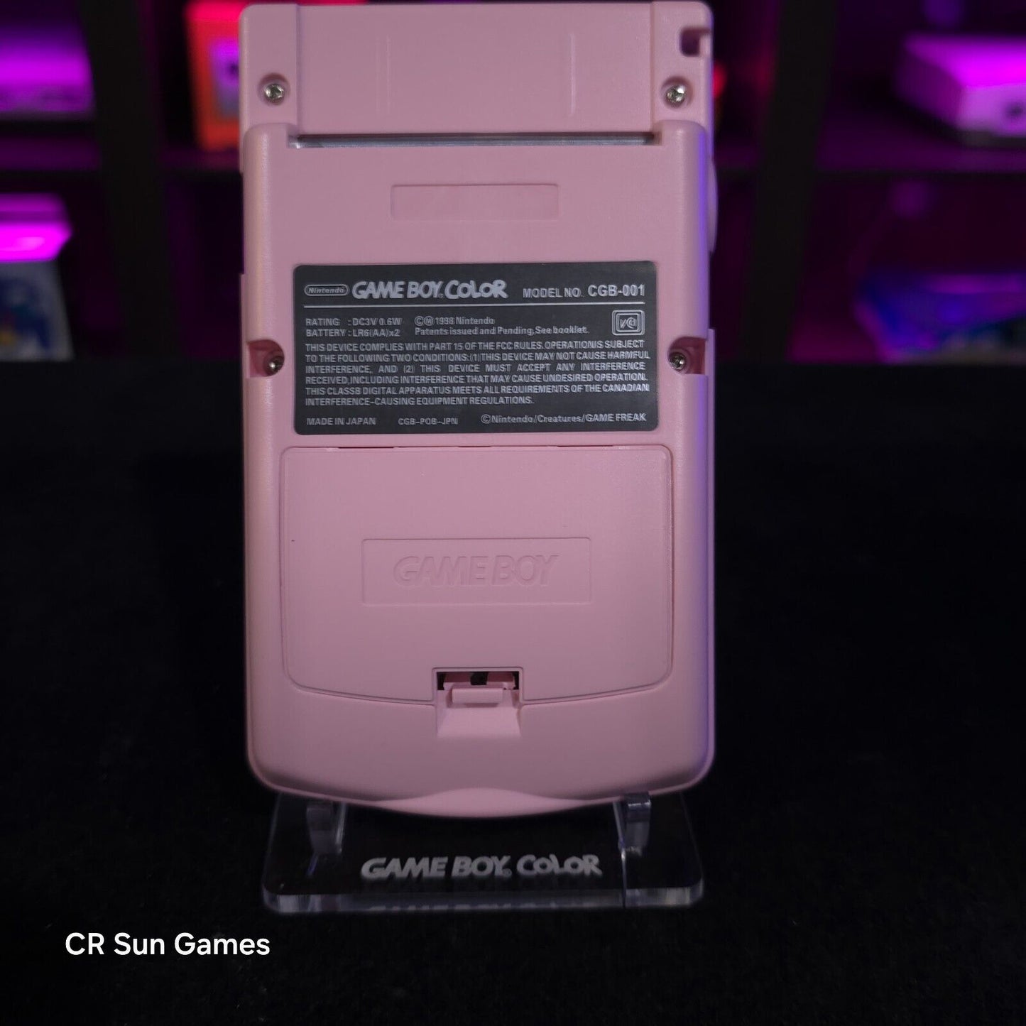 Pink Gameboy Color Console OLED Touch Screen GBC Game Boy