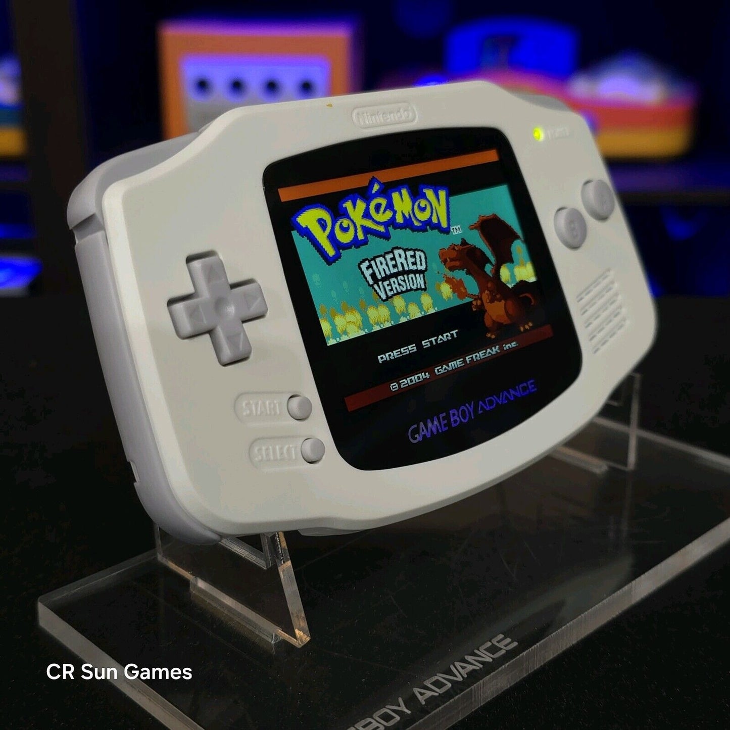 White Game Boy Advance GBA Console with iPS V5 Backlight Backlit LCD MOD Console