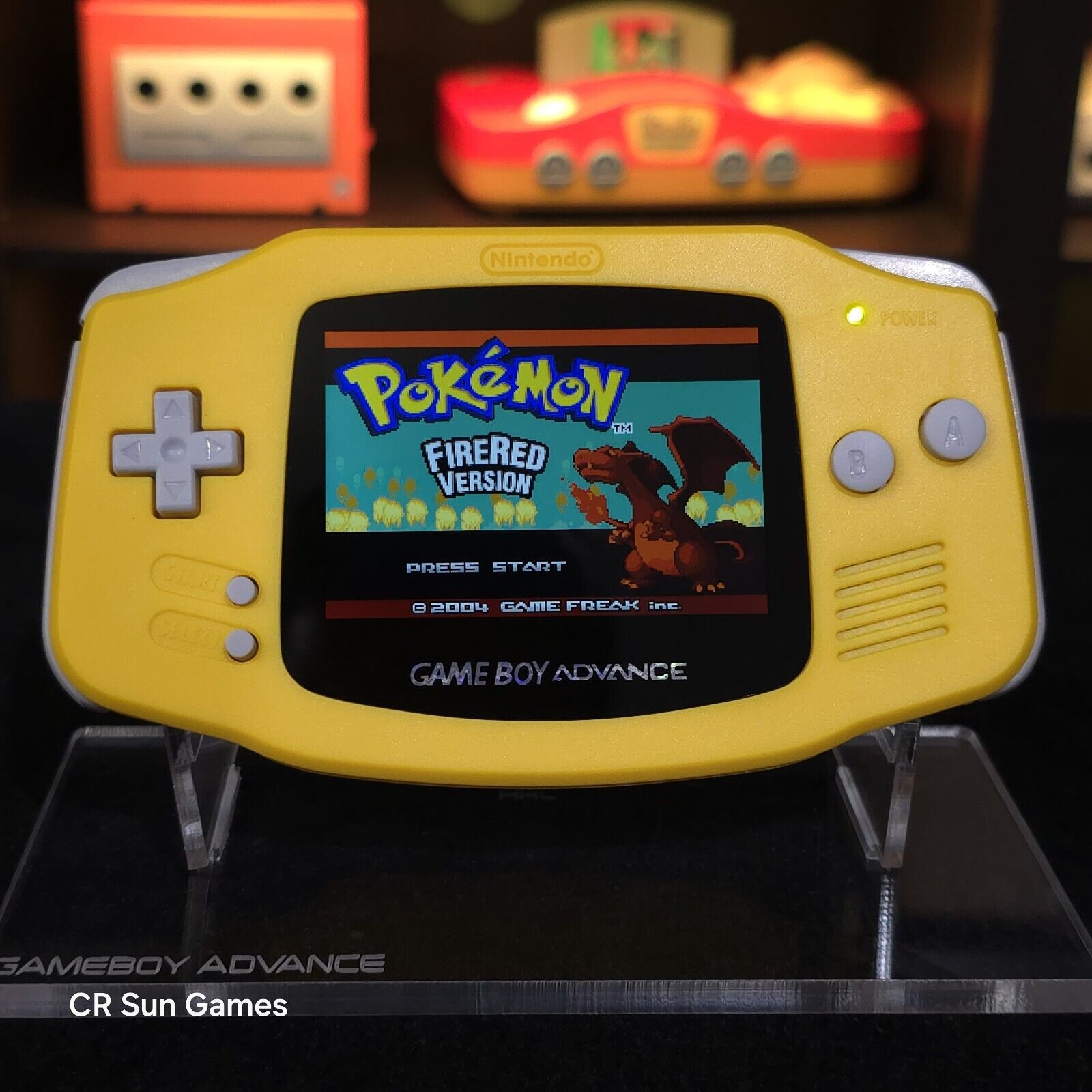 Yellow Game Boy Advance GBA iPS V5 LCD USB-C 1800 mAh Rechargeable Bat ...