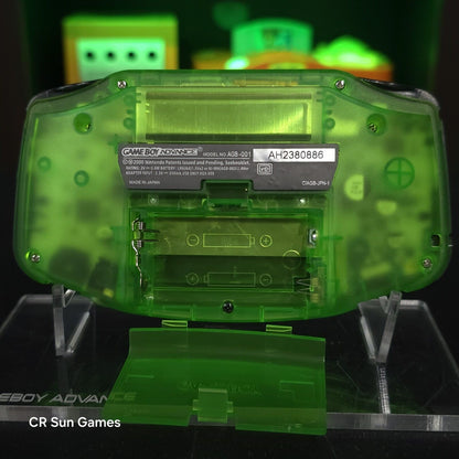 Link Zelda Clear Green Game Boy Advance GBA Console with iPS V5 Backlit LCD MOD