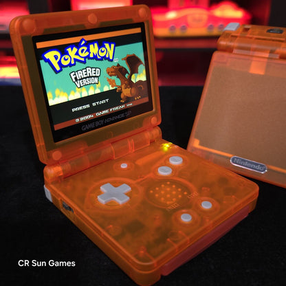 Clear Orange Nintendo Game Boy Advance GBA SP IPS MOD Adjustable Brightness