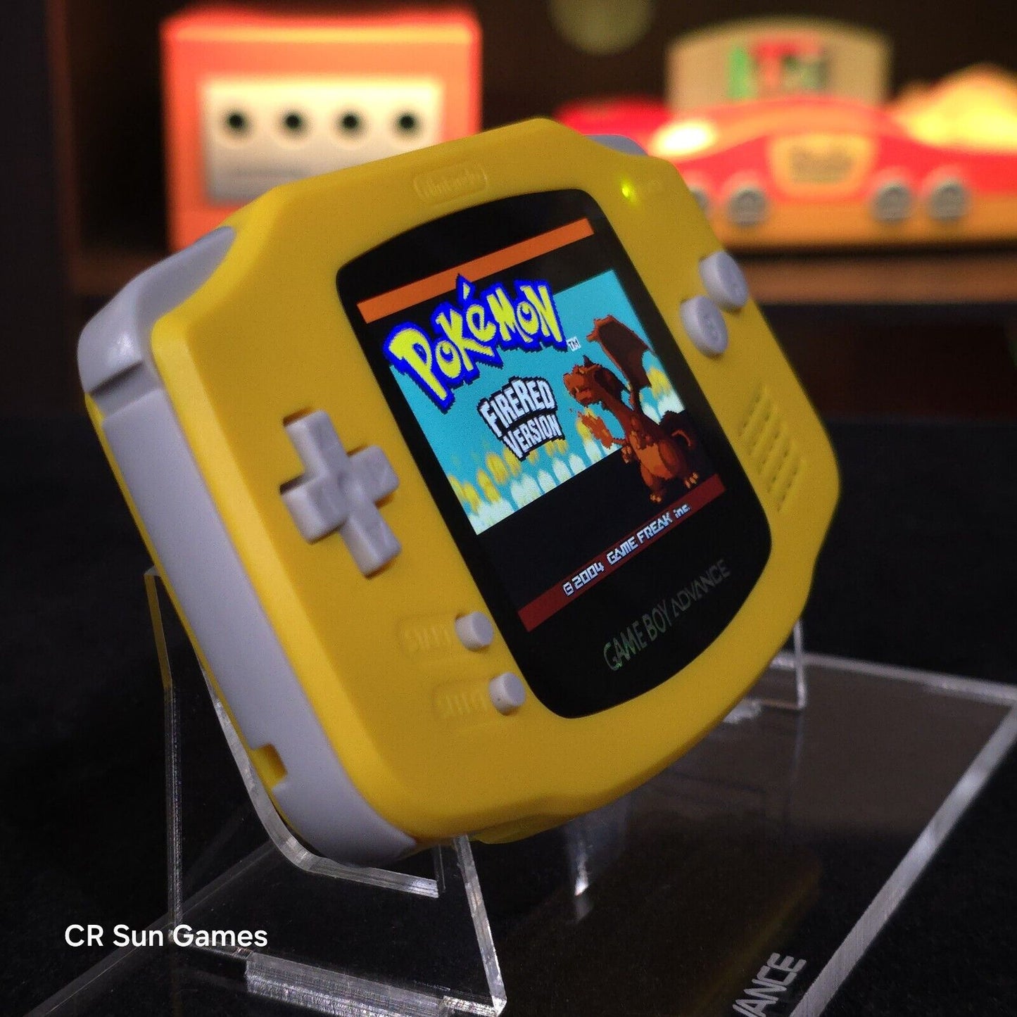 Yellow Game Boy Advance GBA iPS V5 LCD USB-C 1800 mAh Rechargeable Battery