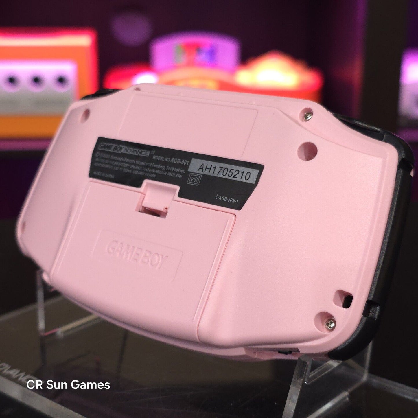 Pink And Black Game Boy Advance GBA Console with iPS V5 Backlit LCD MOD