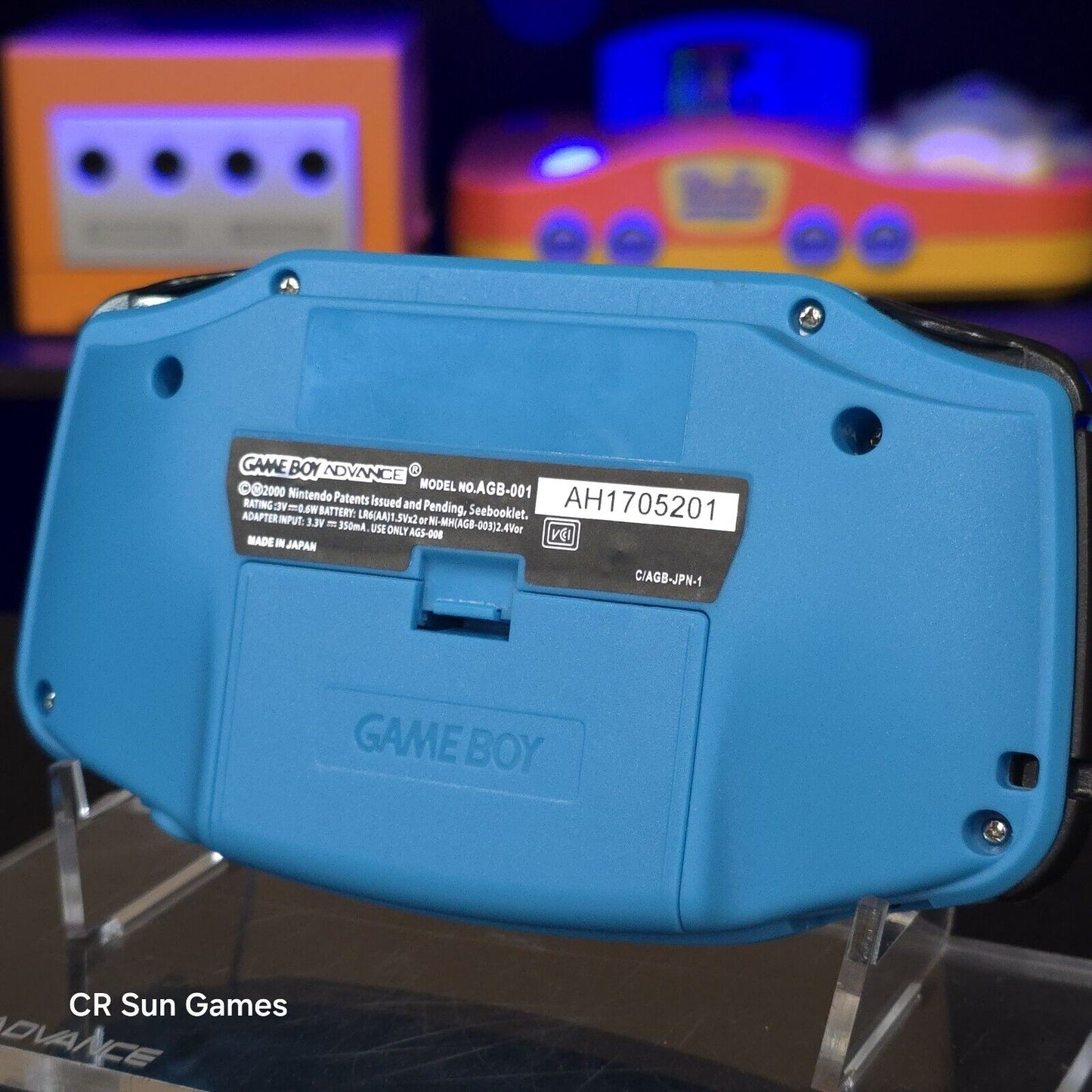 Blue Game Boy Advance GBA Console with iPS V5 Backlight Backlit LCD MOD Console