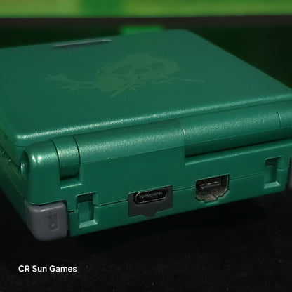 Green Nintendo Game Boy Advance GBA SP IPS V2 and Usb-C MOD - Rayquaza