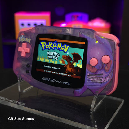 Gengar Purple Game Boy Advance GBA iPS LCD USB-C 1800 mAh Rechargeable Battery