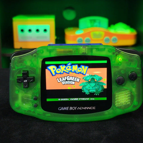 Clear Green Game Boy Advance GBA Console with iPS Backlight Backlit LCD MOD