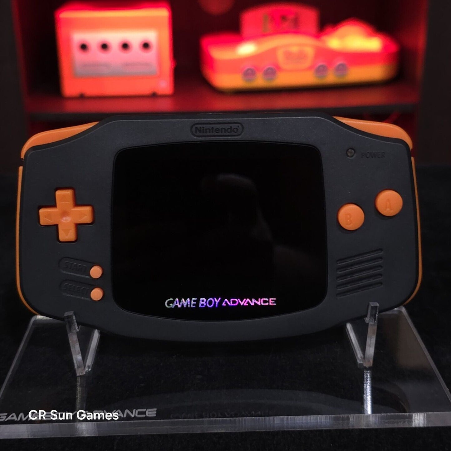 Black And Orange Halloween Special Game Boy Advance GBA iPS V5 Backlit LCD MOD