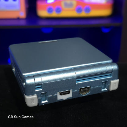Pearl Blue Nintendo Game Boy Advance GBA SP IPS V2 And USB-C Mod
