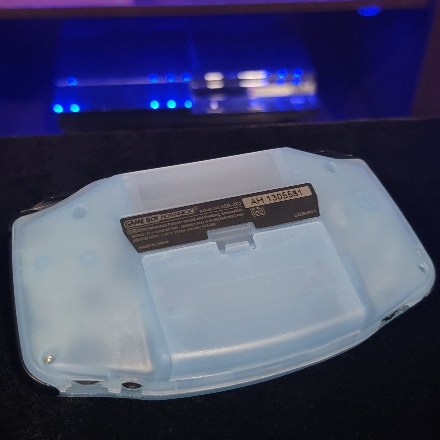Glacial Glow In The Dark Gameboy Advance GBA Console with iPS Backlight LCD MOD