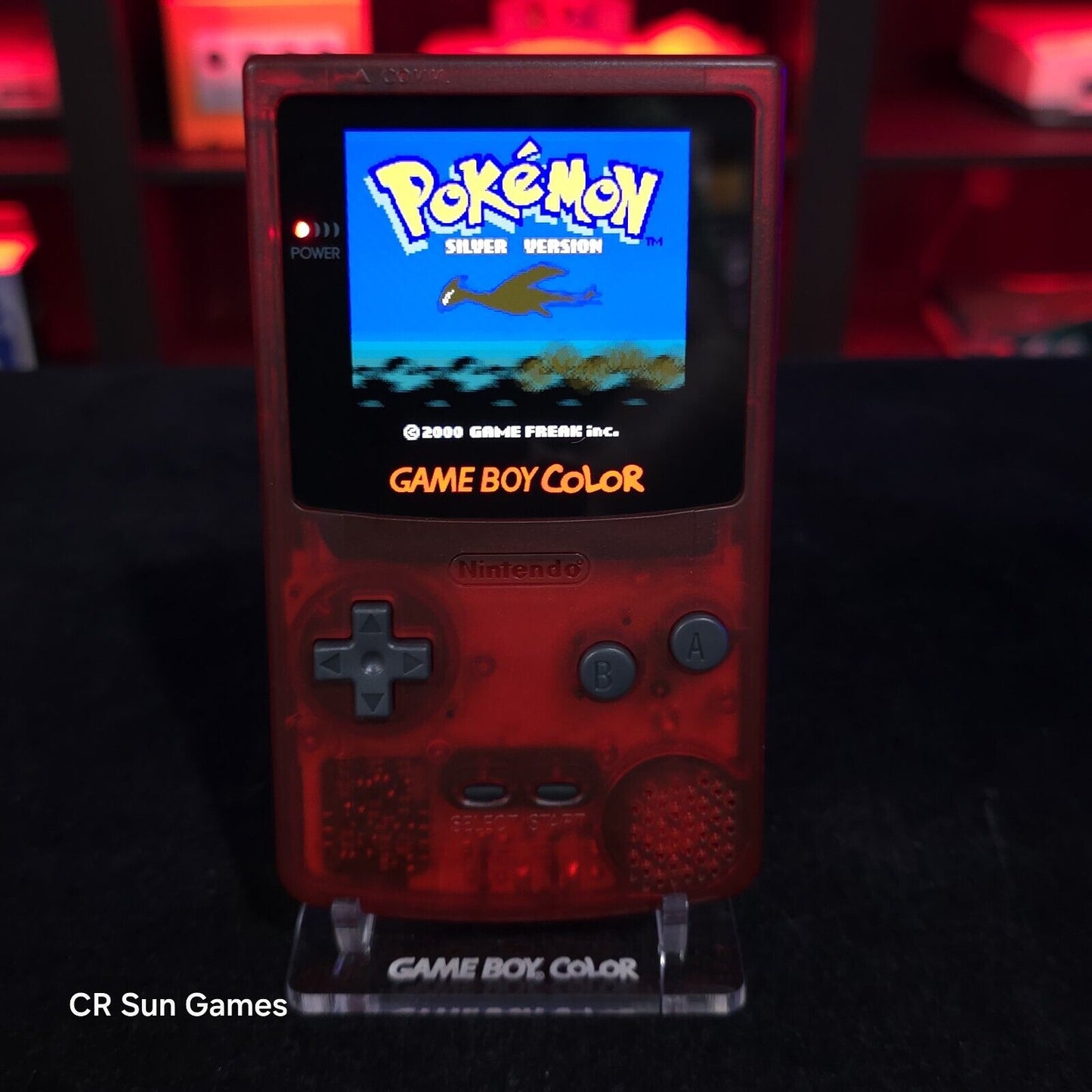 Clear Red Gameboy Color Console OLED Touch Screen GBC Game Boy
