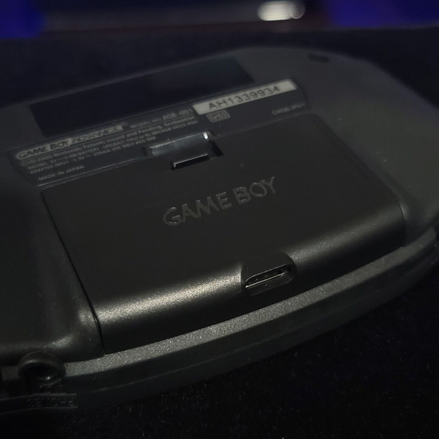 Black Game Boy Advance GBA Console iPS Backlit LCD USB-C Rechargeable Battery