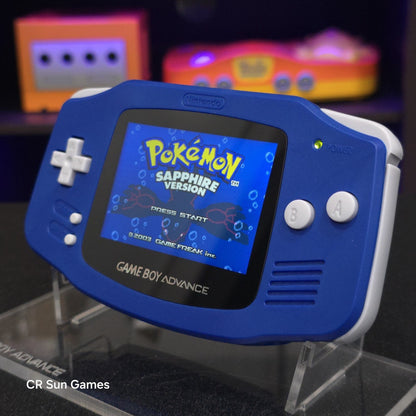 Blue Game Boy Advance GBA Console with iPS V5 Backlight Backlit LCD