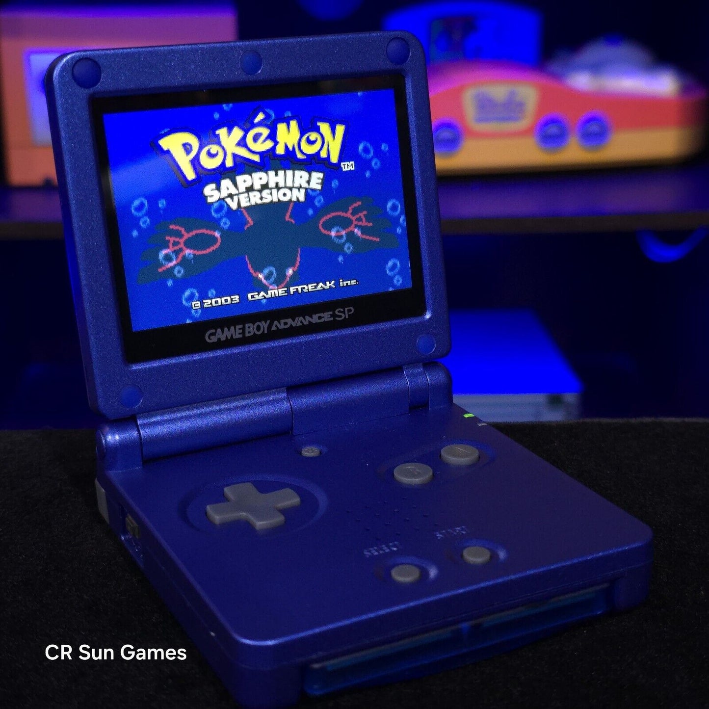 Blue Nintendo Game Boy Advance GBA SP IPS Screen MOD Adjustable Brightness
