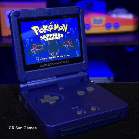 Blue Nintendo Game Boy Advance GBA SP IPS Screen MOD Adjustable Brightness
