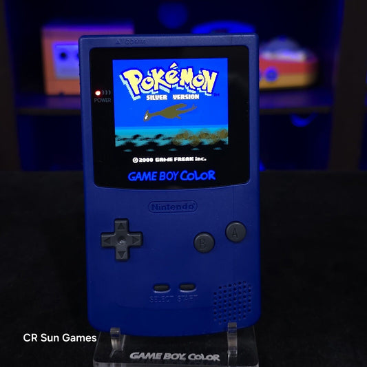 Blue Gameboy Color Console OLED Touch Screen USB-C Rechargeable Battery