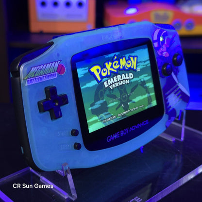 Megaman Blue Game Boy Advance GBA Console with iPS V5 Backlight Backlit LCD MOD
