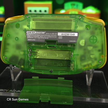 Link Zelda Clear Green Game Boy Advance GBA Console with iPS V5 Backlit LCD MOD