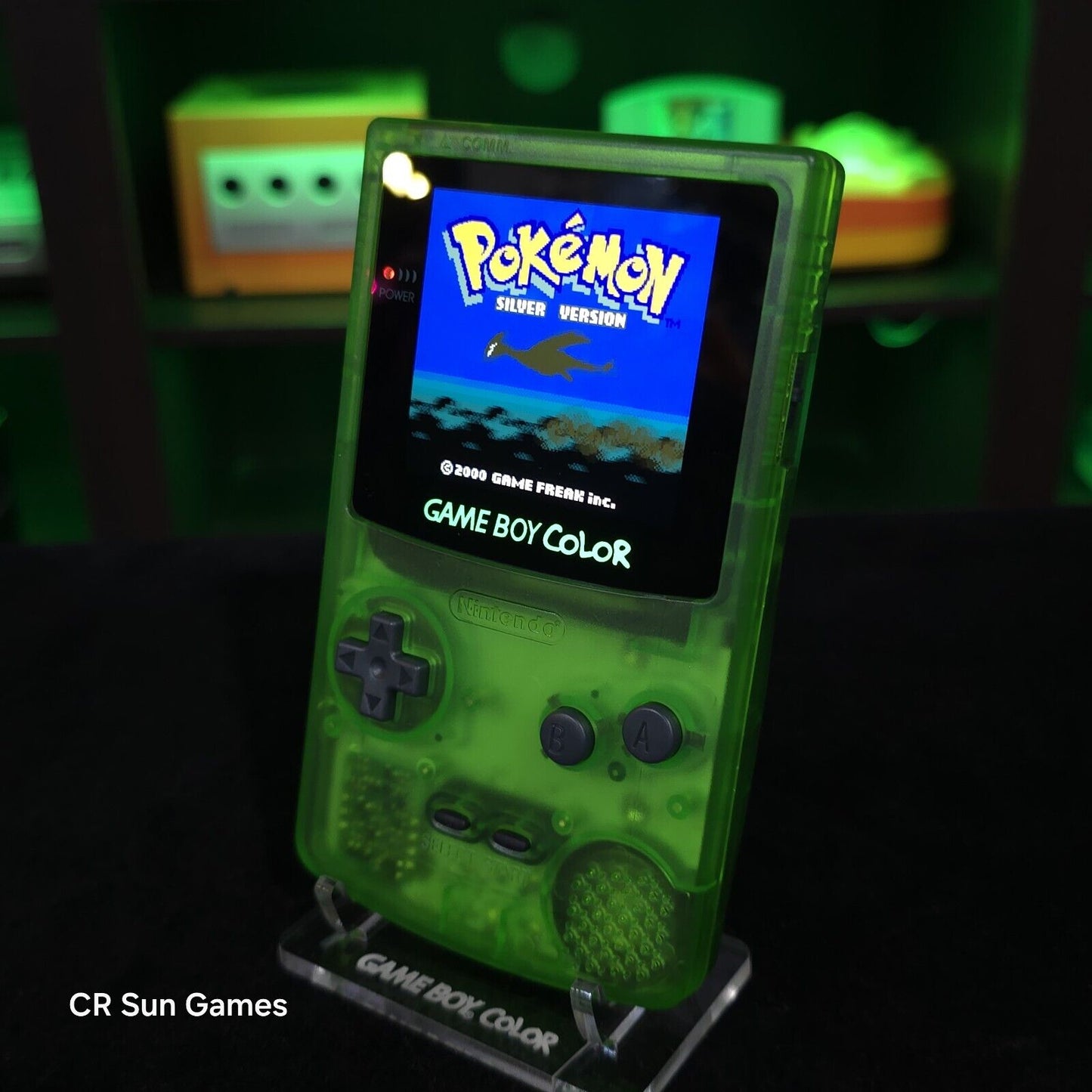 Clear Green Gameboy Color Console OLED Touch Screen GBC Game Boy
