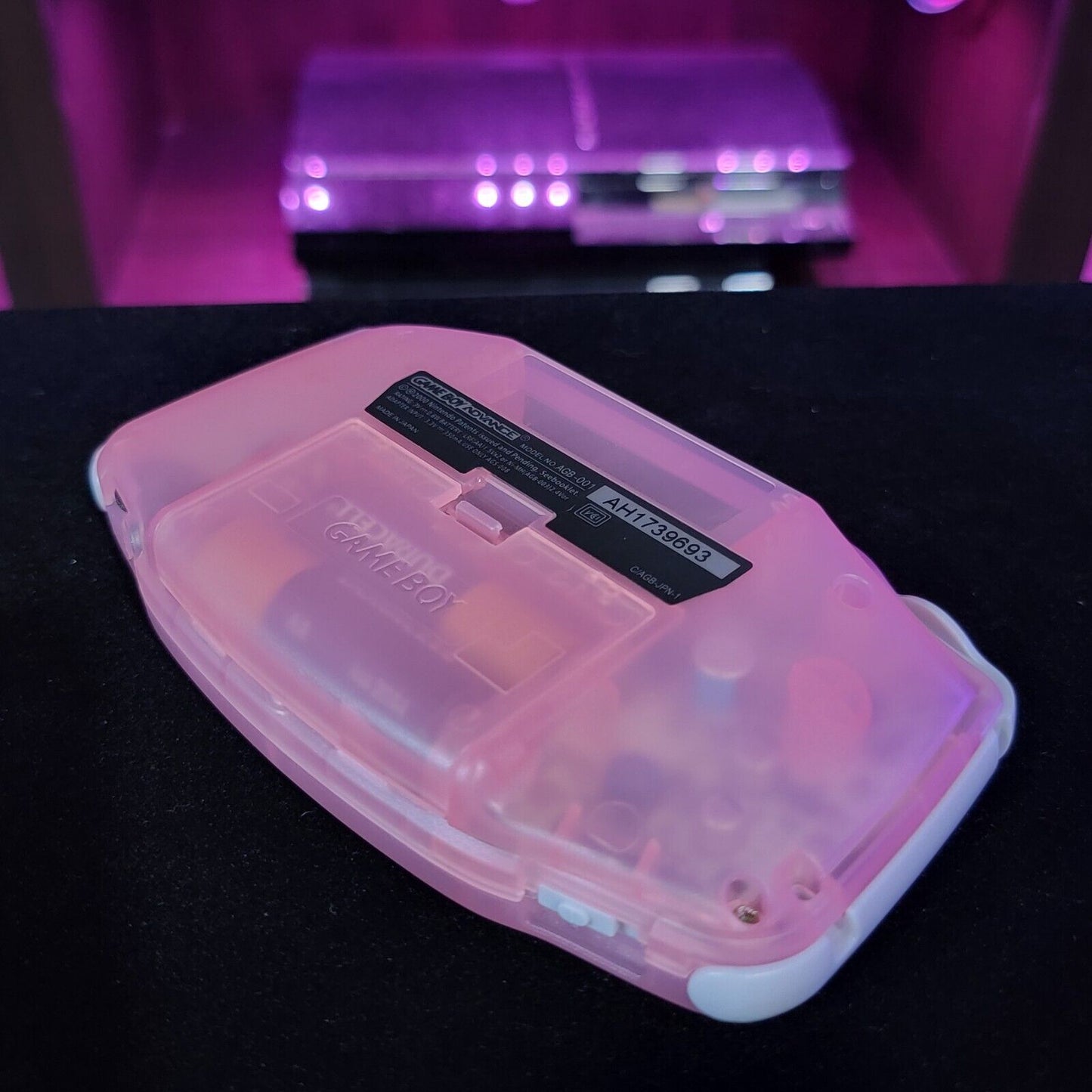 Fushia Pink Game Boy Advance GBA Console with iPS V2 Backlit LCD MOD Console