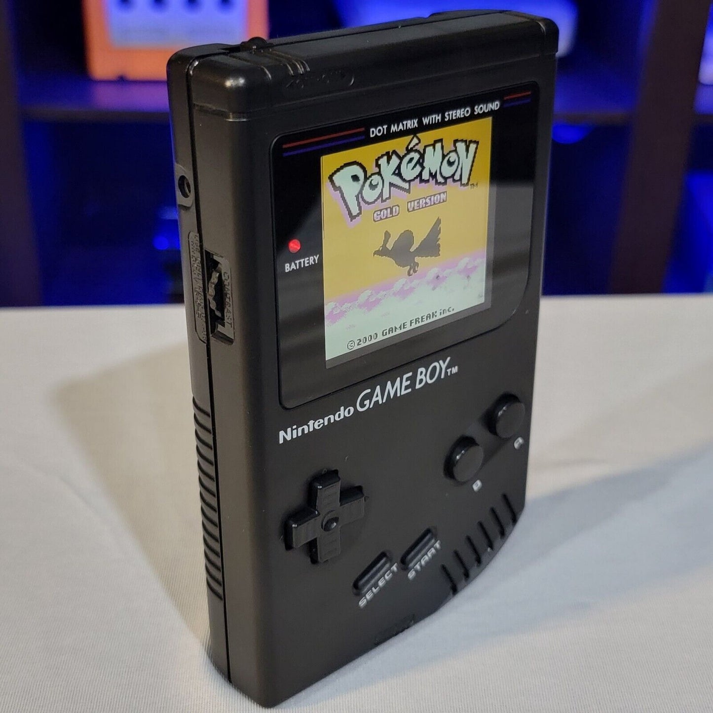 Black Nintendo Classic Game Boy DMG With Upgraded Backlit IPS LCD Screen