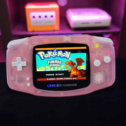 Fushia Pink Game Boy Advance GBA Console with iPS V2 Backlit LCD MOD Console