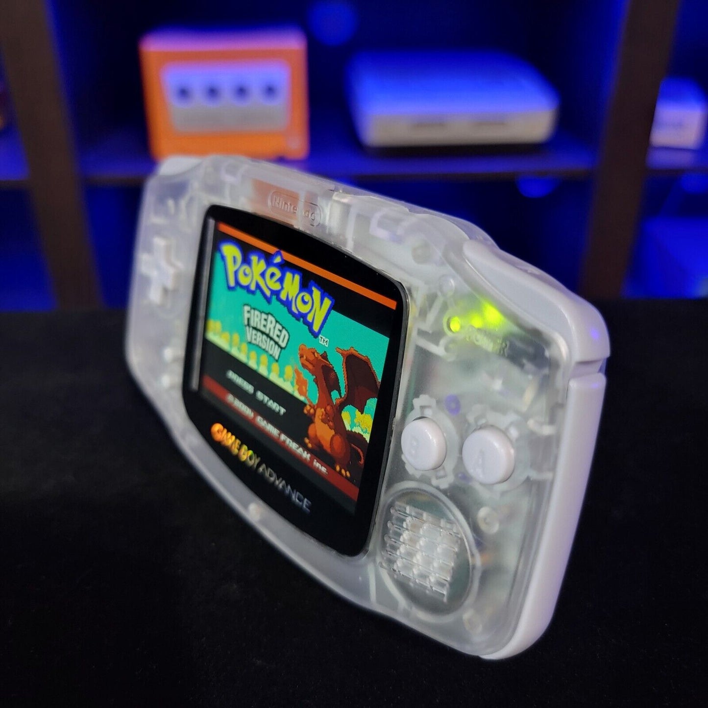 Clear GameBoy Advance GBA Console with iPS V2 Backlight Backlit LCD MOD