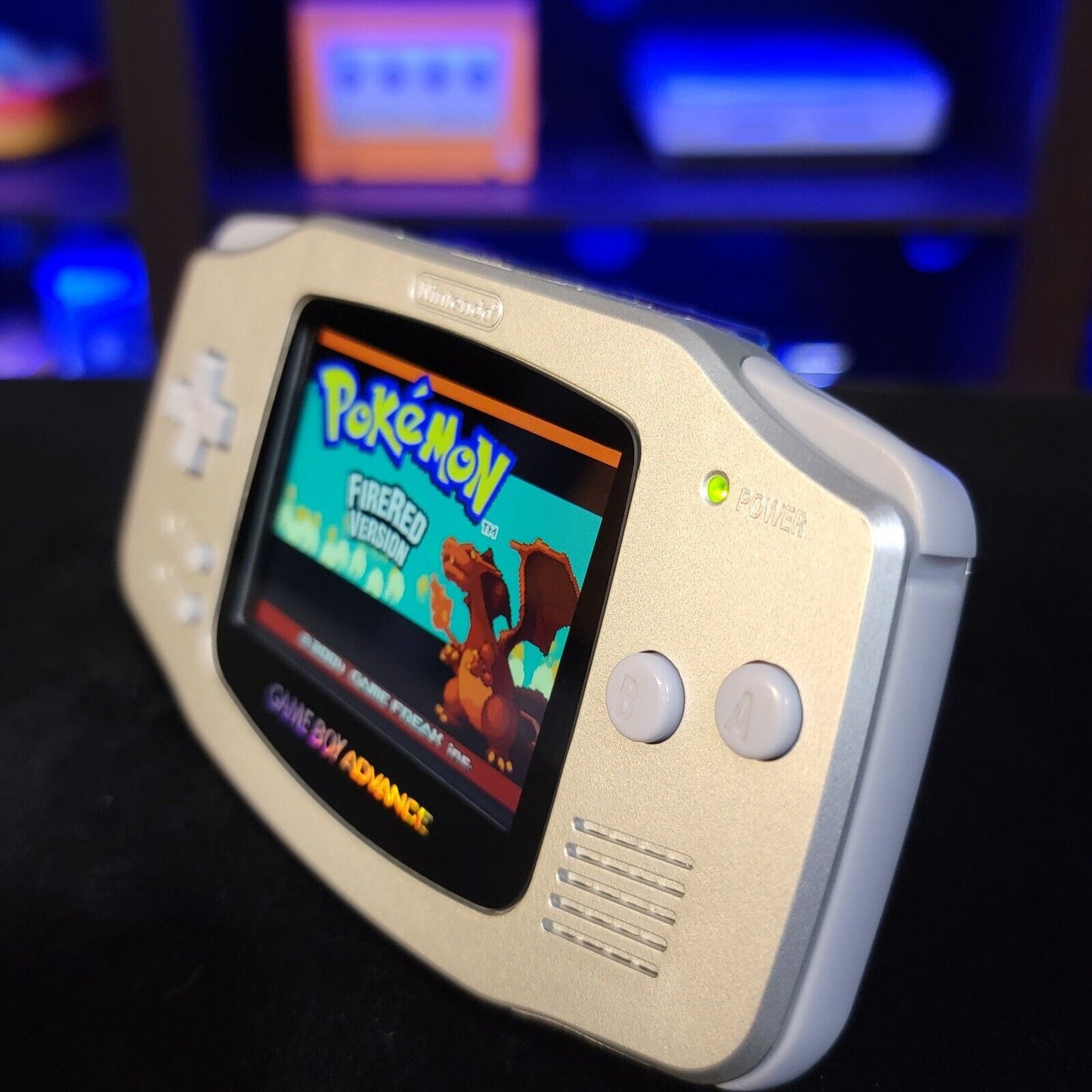 Silver Game Boy Advance GBA Console with iPS Backlight Backlit LCD MOD Console