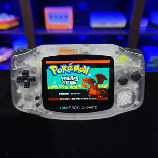 Clear GameBoy Advance GBA Console with iPS V2 Backlight Backlit LCD Mod