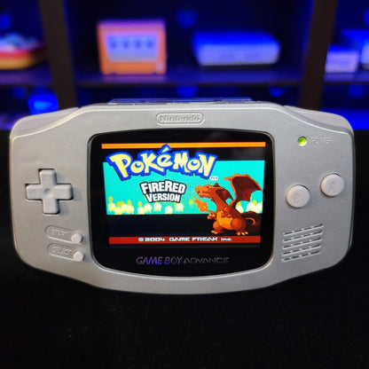 Silver Game Boy Advance GBA Console with iPS Backlight Backlit LCD MOD Console