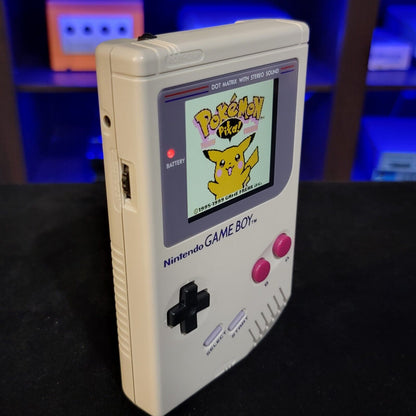 Grey Nintendo Classic Game Boy DMG With Upgraded Backlit IPS LCD Screen