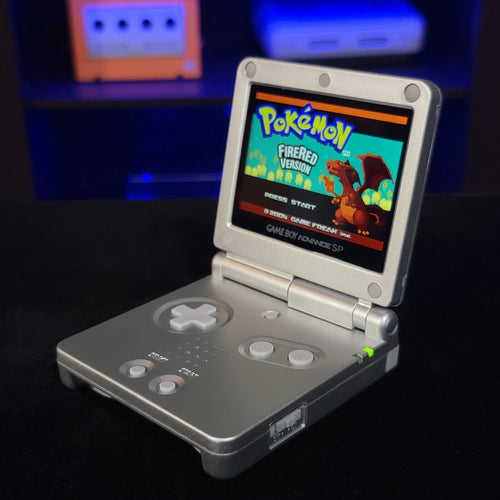 Silver Nintendo Game Boy Advance GBA SP IPS MOD Adjustable Brightness