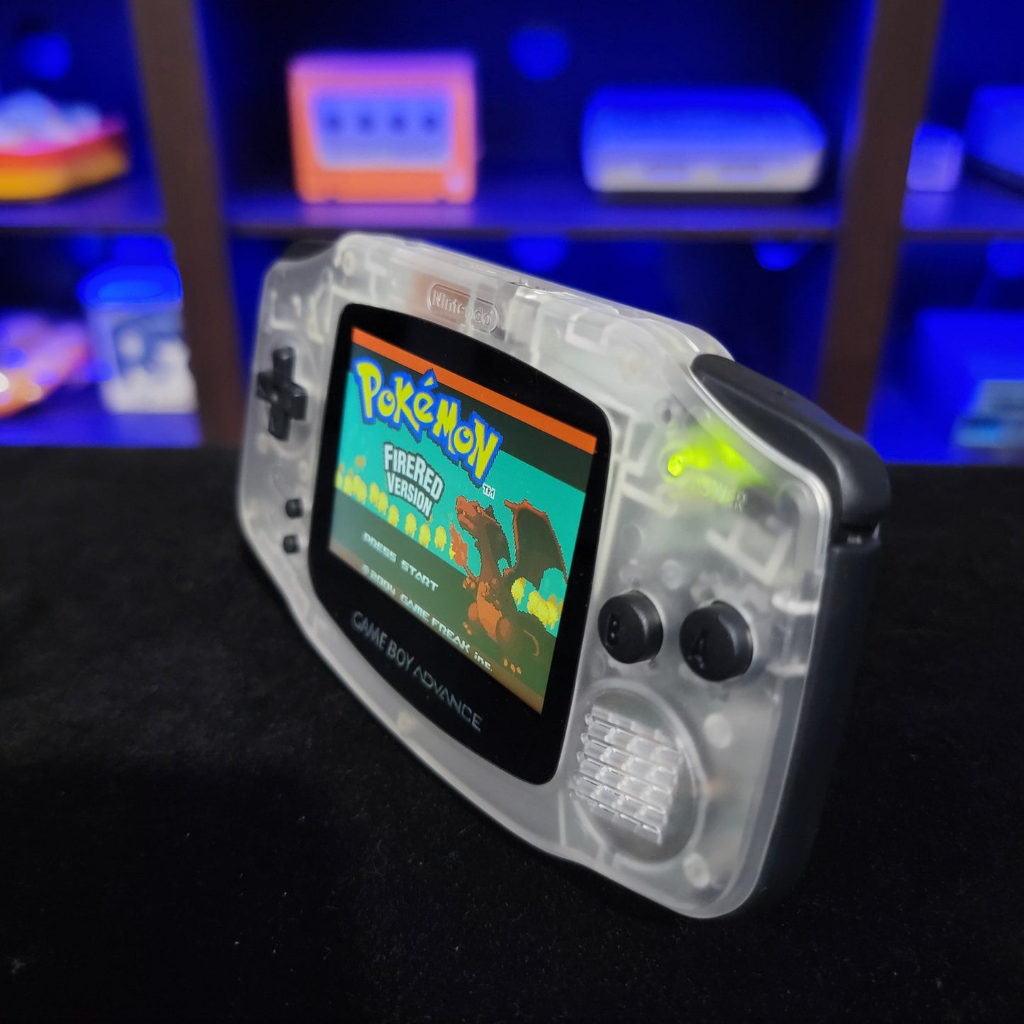Clear GameBoy Advance GBA Console with iPS V2 Backlight Backlit LCD Mod