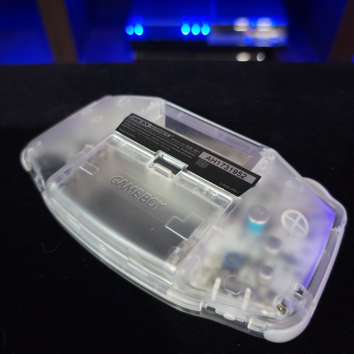 Clear GameBoy Advance GBA Console with iPS V2 Backlight Backlit LCD MOD