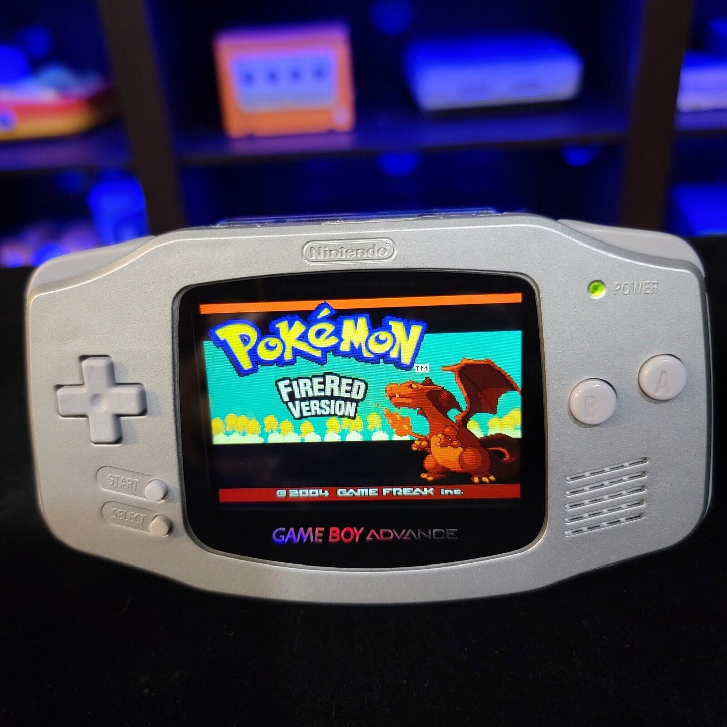 Silver Game Boy Advance GBA Console with iPS Backlight Backlit LCD MOD Console