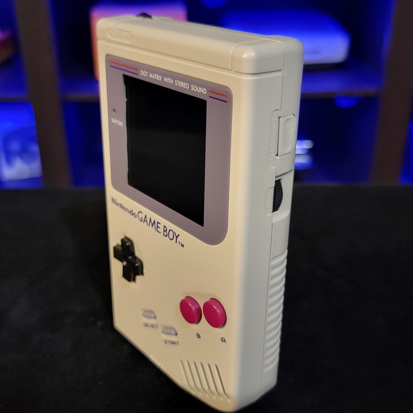 Grey Nintendo Classic Game Boy DMG With Upgraded Backlit IPS LCD Screen